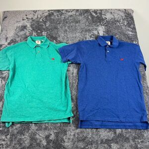 Perlis Crawfish Polo Men's S Bundle Of Two Short Sleeve Mardi Gras Blue Green